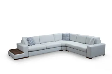 Huelva Vänstervänd L-formad Hörnsoffa 363 cm i Tyg med Sidobord - Beige - Möbler - Soffa - Hörnsoffa