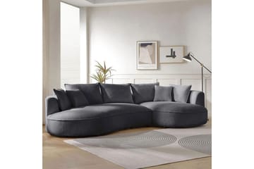 Hungirr Soffa med Divan 4-sits - Mörkgrå - Möbler - Soffa - Divansoffa & schäslongsoffa - 4 sits soffa med divan