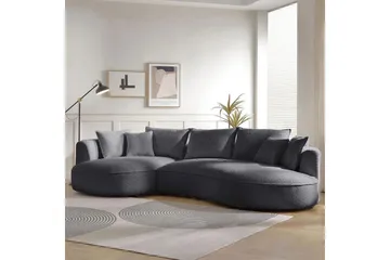 Hungirr Soffa med Divan 4-sits - Mörkgrå - Möbler - Soffa - Divansoffa & schäslongsoffa - 4 sits soffa med divan