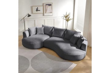 Hungirr Soffa med Divan 4-sits - Mörkgrå - Möbler - Soffa - Divansoffa & schäslongsoffa - 4 sits soffa med divan