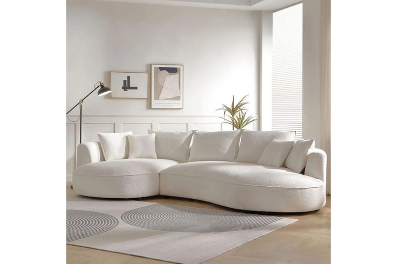 Hungirr Soffa med Divan 4-sits - Vit - Möbler - Soffa - Divansoffa & schäslongsoffa - 4 sits soffa med divan