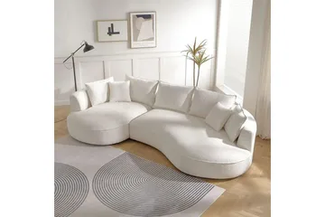 Hungirr Soffa med Divan 4-sits - Vit - Möbler - Soffa - Divansoffa & schäslongsoffa - 4 sits soffa med divan