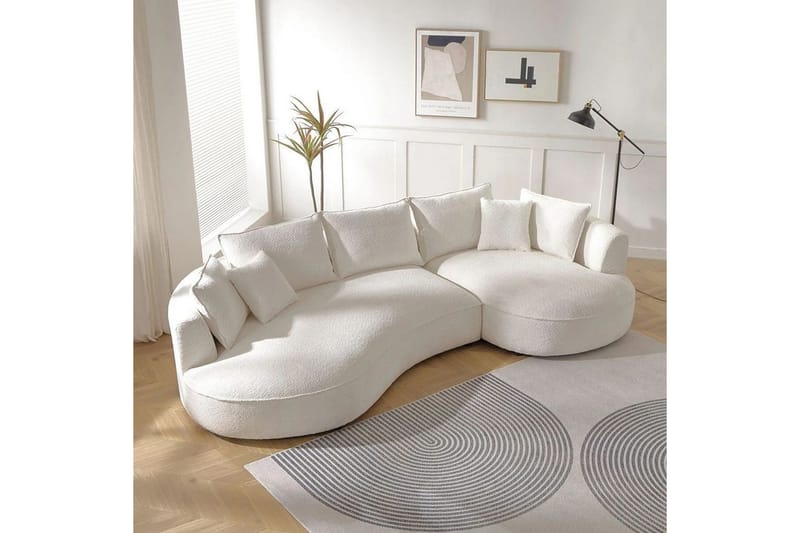 Hungirr Soffa med Divan 4-sits - Vit - Möbler - Soffa - Divansoffa & schäslongsoffa - 4 sits soffa med divan