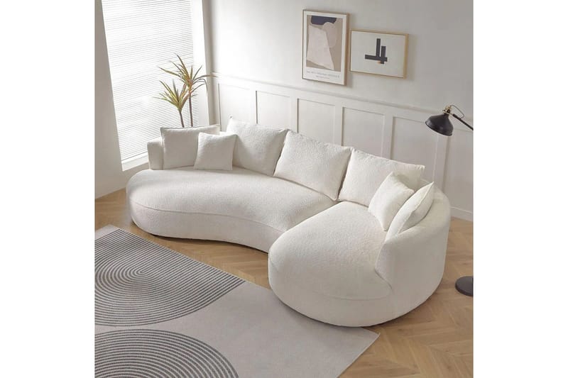 Hungirr Soffa med Divan 4-sits - Vit - Möbler - Soffa - Divansoffa & schäslongsoffa - 4 sits soffa med divan