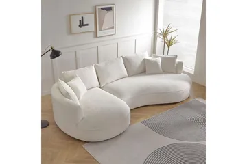 Hungirr Soffa med Divan 4-sits - Vit - Möbler - Soffa - Divansoffa & schäslongsoffa - 4 sits soffa med divan