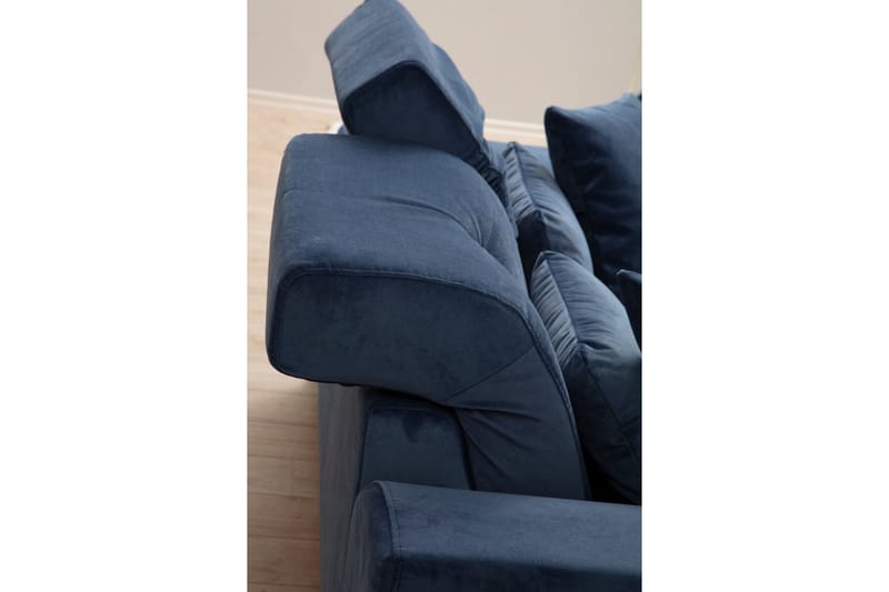 Jaraad Divansoffa 3-sits - Blå - Möbler - Soffa - Divansoffa & schäslongsoffa - 3 sits soffa med divan