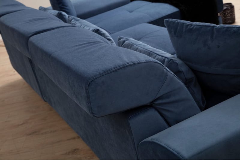 Jaraad Divansoffa 3-sits - Blå - Möbler - Soffa - Divansoffa & schäslongsoffa - 3 sits soffa med divan