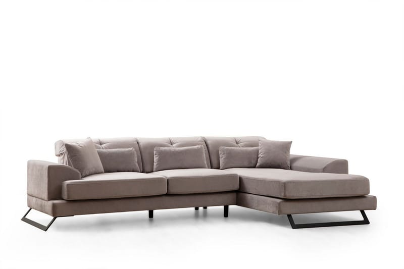 Jaraad Divansoffa 3-sits - Grå - Möbler - Soffa - Divansoffa & schäslongsoffa - 3 sits soffa med divan