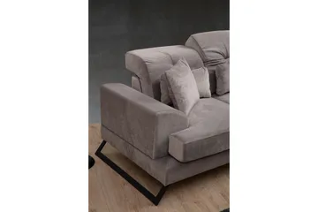 Jaraad Divansoffa 3-sits - Grå - Möbler - Soffa - Divansoffa & schäslongsoffa - 3 sits soffa med divan