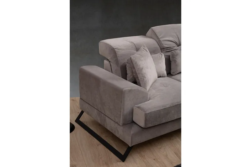 Jaraad Divansoffa 3-sits - Grå - Möbler - Soffa - Divansoffa & schäslongsoffa - 3 sits soffa med divan
