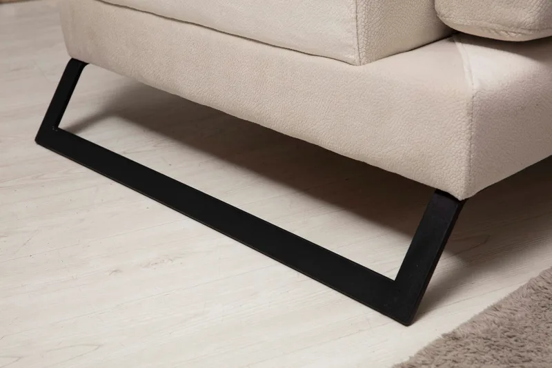 Jaraad Divansoffa Höger - Beige/Svart - Möbler - Soffa - Divansoffa & schäslongsoffa - 4 sits soffa med divan