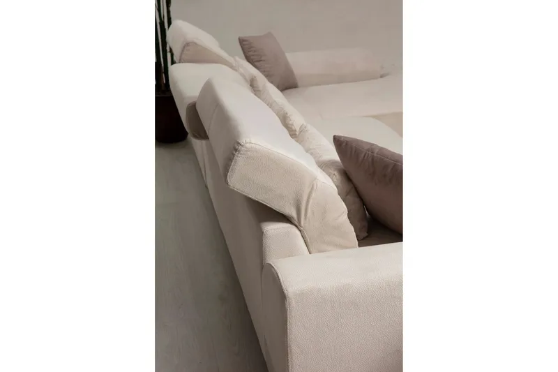 Jaraad Divansoffa Höger - Beige/Svart - Möbler - Soffa - Divansoffa & schäslongsoffa - 4 sits soffa med divan