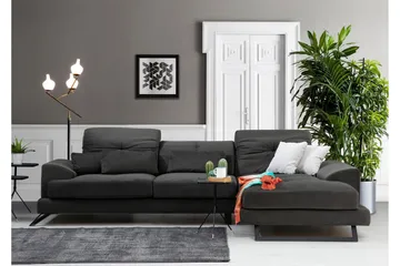 Jaraad Hörnsoffa med Divan Höger - Svart - Möbler - Soffa - Divansoffa & schäslongsoffa