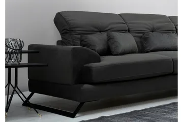 Jaraad Hörnsoffa med Divan Höger - Svart - Möbler - Soffa - Divansoffa & schäslongsoffa