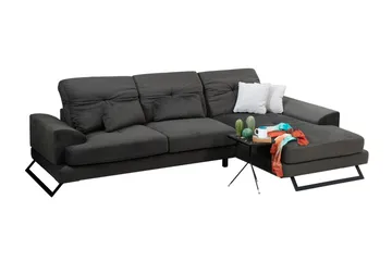 Jaraad Hörnsoffa med Divan Höger - Svart - Möbler - Soffa - Divansoffa & schäslongsoffa