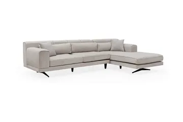 Jivago Divansoffa Höger - Beige/Svart - Möbler - Soffa - Divansoffa & schäslongsoffa - 4 sits soffa med divan