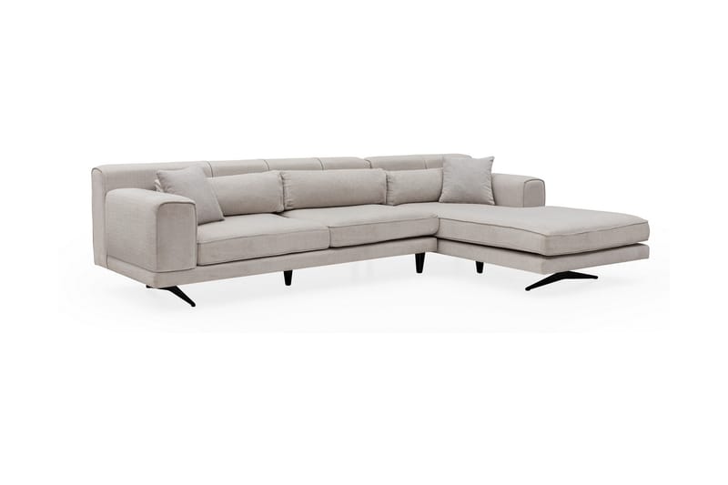 Jivago Divansoffa Höger - Beige/Svart - Möbler - Soffa - Divansoffa & schäslongsoffa - 4 sits soffa med divan