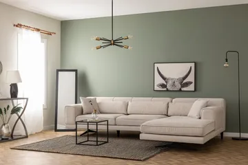 Jivago Divansoffa Höger - Beige/Svart - Möbler - Soffa - Divansoffa & schäslongsoffa - 4 sits soffa med divan