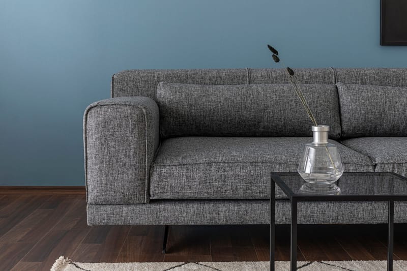 Jivago Divansoffa Höger - Grå/Svart - Möbler - Soffa - Divansoffa & schäslongsoffa - 4 sits soffa med divan