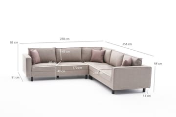 Kaletea Soffa m. Divan 4-sits - Cream - Möbler - Soffa - Hörnsoffa - Hörnsoffa med divan