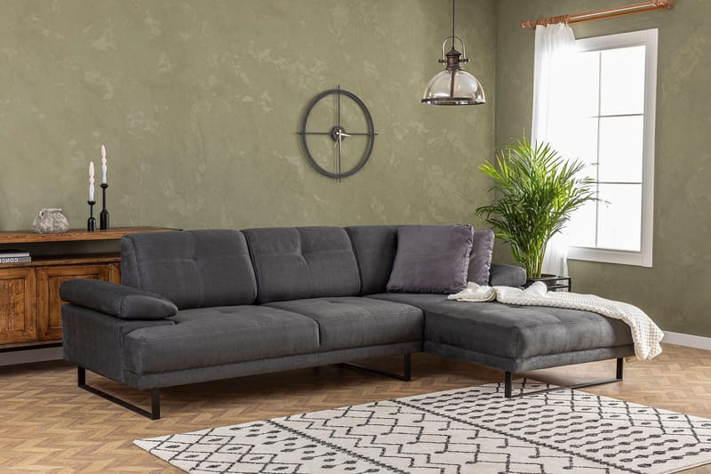 Kitimat Divansoffa 3-sits - Antracit - Möbler - Soffa - Divansoffa & schäslongsoffa - 3 sits soffa med divan