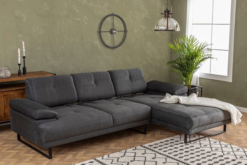 Kitimat Divansoffa 3-sits - Antracit - Möbler - Soffa - Divansoffa & schäslongsoffa - 3 sits soffa med divan