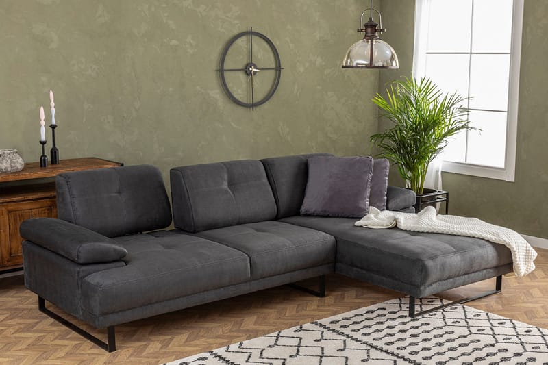 Kitimat Divansoffa 3-sits - Antracit - Möbler - Soffa - Divansoffa & schäslongsoffa - 3 sits soffa med divan