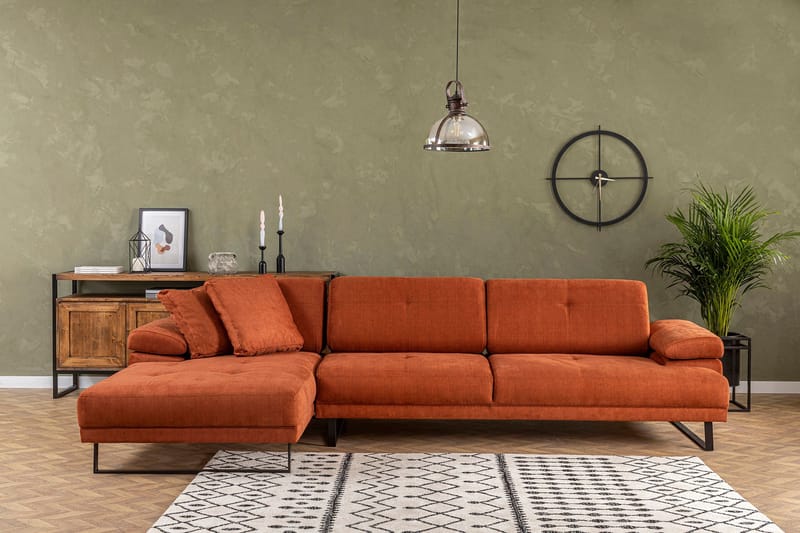 Kitimat Divansoffa 3-sits - Orange - Möbler - Soffa - Divansoffa & schäslongsoffa - 3 sits soffa med divan