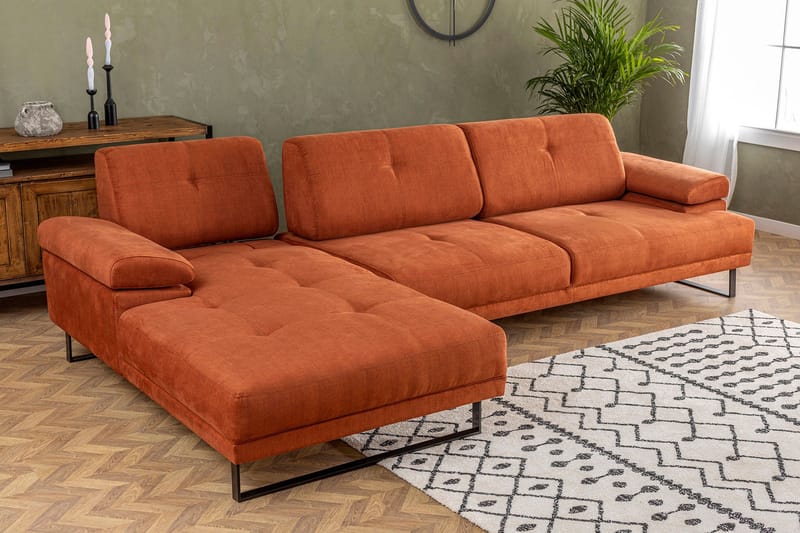 Kitimat Divansoffa 3-sits - Orange - Möbler - Soffa - Divansoffa & schäslongsoffa - 3 sits soffa med divan