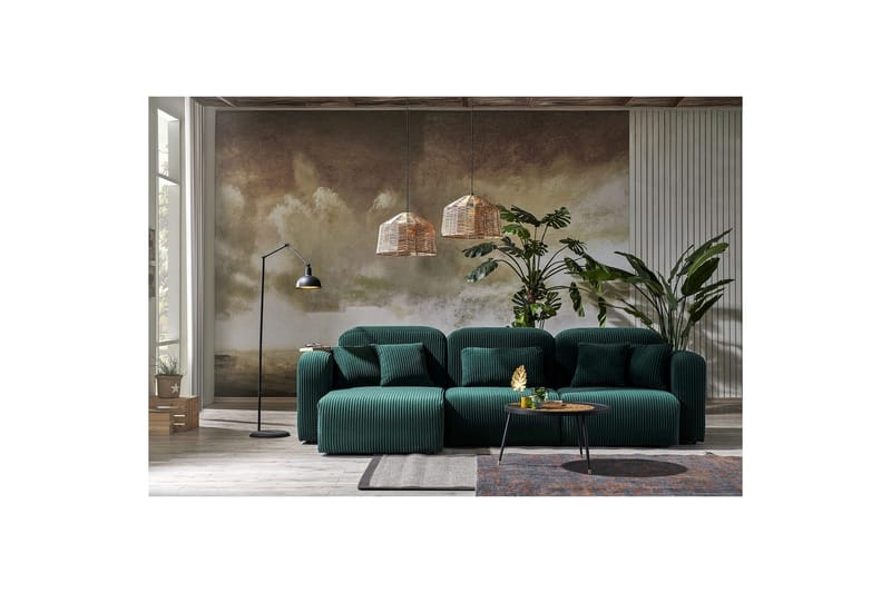 Kyrel Soffa med Divan 4-sits, Grön