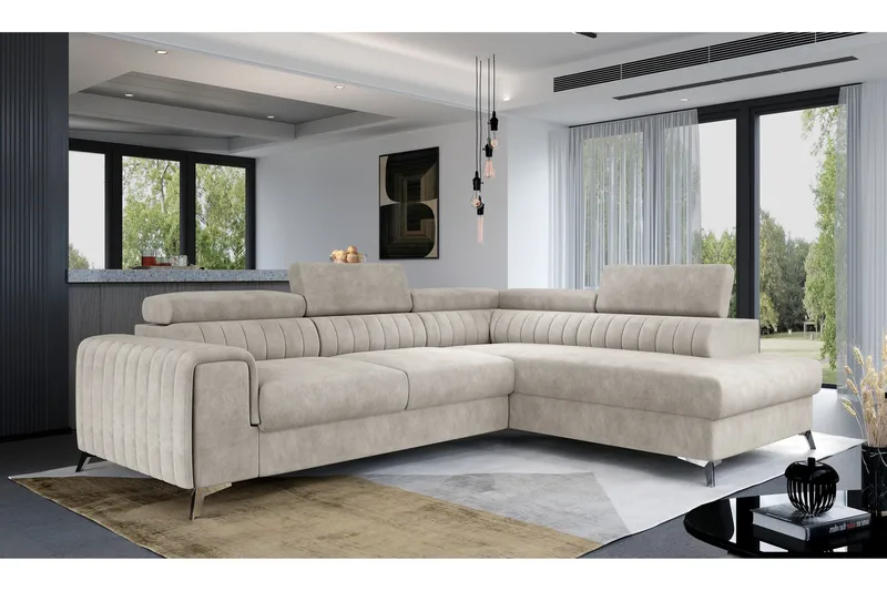 Laurece Schäslongsoffa Höger - Beige - Möbler - Soffa - Divansoffa & schäslongsoffa