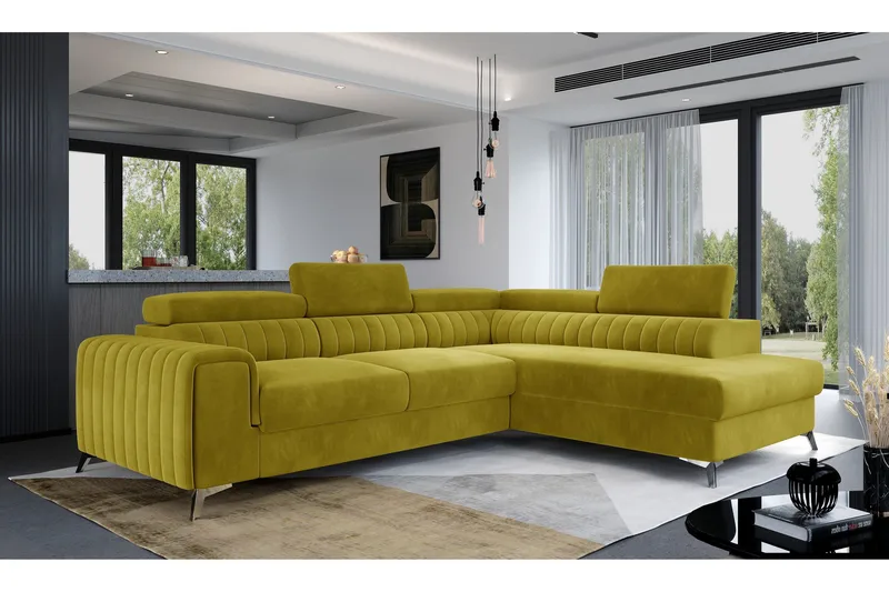 Laurece Schäslongsoffa Höger - Gul - Möbler - Soffa - Divansoffa & schäslongsoffa