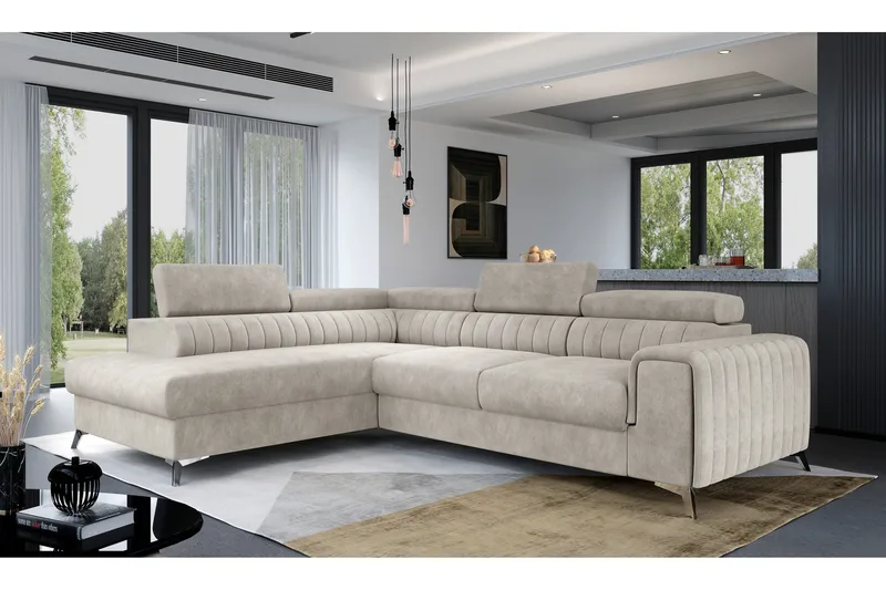 Laurece Schäslongsoffa Vänster, Beige