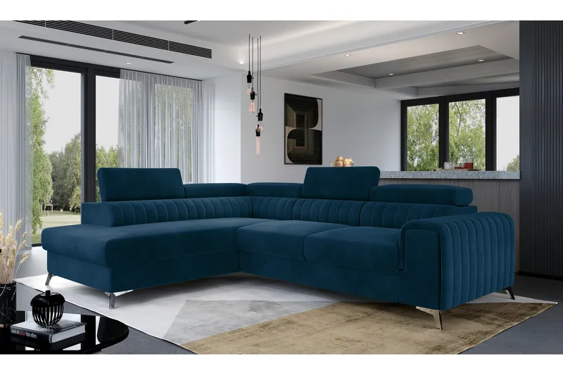 Laurece Schäslongsoffa Vänster - Blå - Möbler - Soffa - Divansoffa & schäslongsoffa