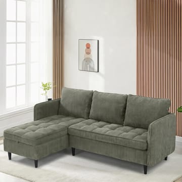 Lindhus 3-sits Soffa med vändbar divan och förvaring - Grön - Möbler - Soffa - Divansoffa & schäslongsoffa - 3 sits soffa med divan