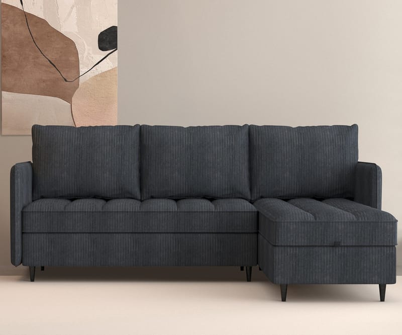 Lindhus Soffa med Divan 3-sits - Grå - Möbler - Soffa - Divansoffa & schäslongsoffa - 3 sits soffa med divan