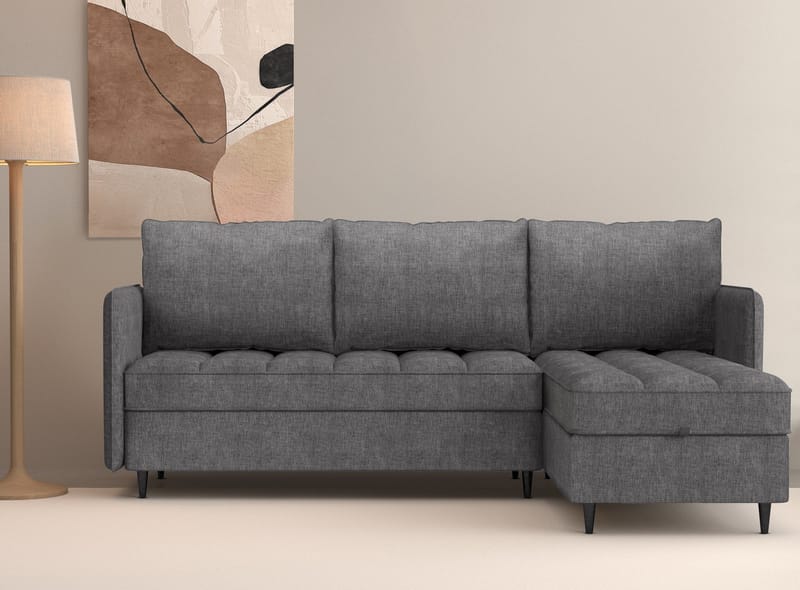 Lindhus Soffa med Divan 3-sits - Grå - Möbler - Soffa - Divansoffa & schäslongsoffa - 3 sits soffa med divan