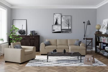 Link 3-sits Vändbar L-formad Divansoffa i Tyg - Beige - Möbler - Soffa - Divansoffa & schäslongsoffa - 3 sits soffa med divan