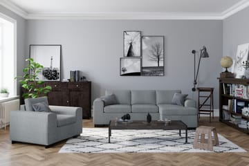 Link 3-sits Vändbar L-formad Divansoffa i Tyg - Ljusgrå - Möbler - Soffa - Divansoffa & schäslongsoffa - 3 sits soffa med divan