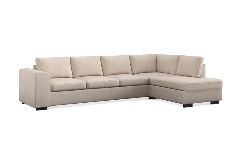 Link 4-sits Högervänd L-formad Large Schäslongsoffa i Tyg - Beige - Möbler - Soffa - Divansoffa & schäslongsoffa - 4 sits soffa med divan