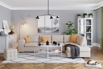 Link 4-sits Högervänd L-formad Large Schäslongsoffa i Tyg - Beige - Möbler - Soffa - Divansoffa & schäslongsoffa - 4 sits soffa med divan
