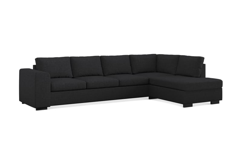 Link 4-sits Högervänd L-formad Large Schäslongsoffa i Tyg - Svart - Möbler - Soffa - Divansoffa & schäslongsoffa