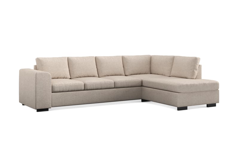 Link 4-sits Högervänd L-formad Schäslongsoffa i Tyg - Beige - Möbler - Soffa - Divansoffa & schäslongsoffa