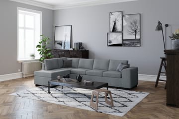 Link 4-sits Högervänd L-formad Schäslongsoffa i Tyg - Ljusgrå - Möbler - Soffa - Divansoffa & schäslongsoffa - 4 sits soffa med divan