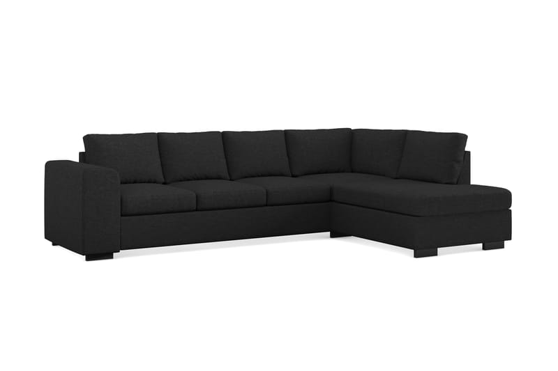 Link 4-sits Högervänd L-formad Schäslongsoffa i Tyg - Svart - Möbler - Soffa - Divansoffa & schäslongsoffa - 4 sits soffa med divan