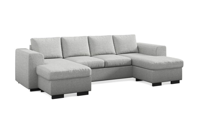 Link 4-sits U-formad Soffa med dubbeldivan i Tyg - Ljusgrå - Möbler - Soffa - Divansoffa & schäslongsoffa - 4 sits soffa med divan