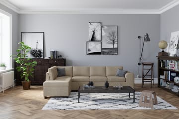 Link 4-sits Vänstervänd L-formad Large Schäslongsoffa i Tyg - Beige - Möbler - Soffa - Divansoffa & schäslongsoffa - 4 sits soffa med divan