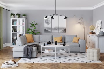 Link 4-sits Vänstervänd L-formad Large Schäslongsoffa i Tyg - Ljusgrå - Möbler - Soffa - Divansoffa & schäslongsoffa - 4 sits soffa med divan
