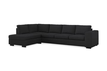 Link 4-sits Vänstervänd L-formad Large Schäslongsoffa i Tyg - Svart - Möbler - Soffa - Divansoffa & schäslongsoffa