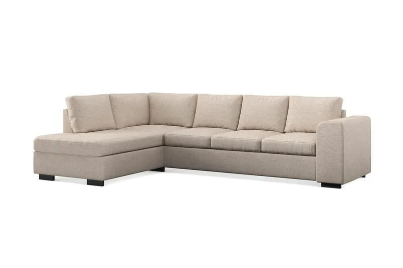 Link 4-sits Vänstervänd L-formad Schäslongsoffa i Tyg - Beige - Möbler - Soffa - Divansoffa & schäslongsoffa